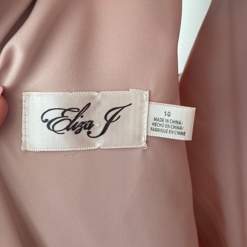 Eliza J | Halter Neck Floral Print Chiffon Sleeveless Side Slit Cascade Ruffle - Picture 9 of 11